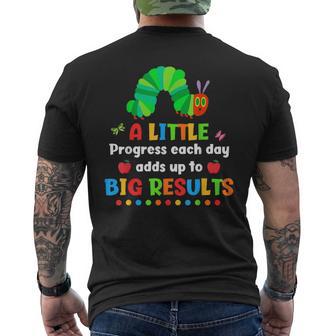 A Little Progress Each Day Hungry Caterpillar Back To School Men's T-shirt Back Print - Monsterry