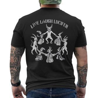 Live Laugh Lucifer Horror Satan Satanic Demonc Devil Goat Men's T-shirt Back Print - Thegiftio UK
