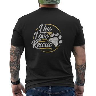 Live Love Rescue Dog Lover Adopt A Dog Adoption Mens Back Print T-shirt - Thegiftio UK
