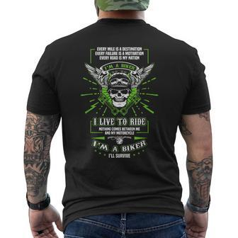 I Live To Ride Motorcycle Biker Gear Skull Weekend Warrior Men's T-shirt Back Print - Monsterry DE