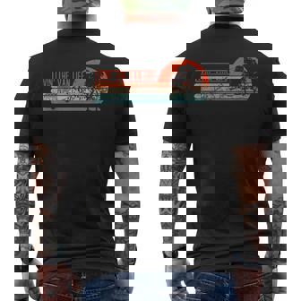 Livin That Van Life Retro Camper Camping Van Men's T-shirt Back Print - Monsterry