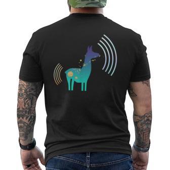 Llama Leona In Sounds Men's T-shirt Back Print - Monsterry