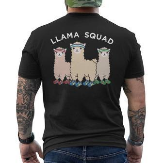 Llama Squad Running Animal Runner Men's T-shirt Back Print | Mazezy