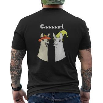 Llamas With Hats Caaaarl Mens Back Print T-shirt - Thegiftio UK