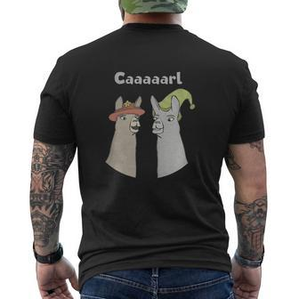 Llamas With Hats Caaaarl Secret Agent Bob Lamas With Hats Carl Mens Back Print T-shirt - Thegiftio UK