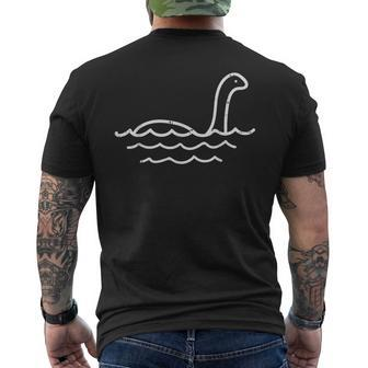 Loch Ness Monster Line Cute Nessie Nessy Animal Lover Men's T-shirt Back Print - Monsterry UK
