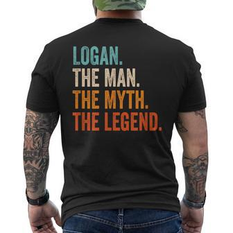 Logan The Man The Myth The Legend First Name Logan Men's T-shirt Back Print - Seseable