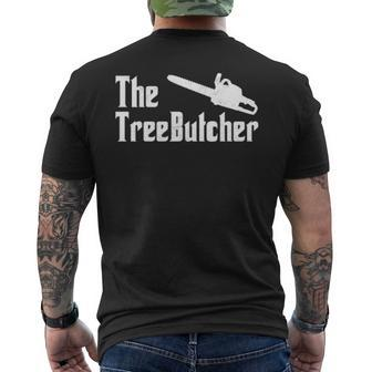 Logging The Tree Butcher Cheinsaw Wood Chopper Forest Men's T-shirt Back Print | Mazezy