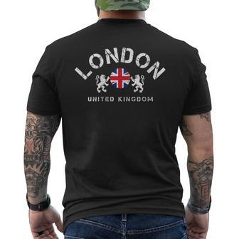 London Uk United Kingdom Union Jack England Souvenir Men's T-shirt Back Print - Monsterry AU