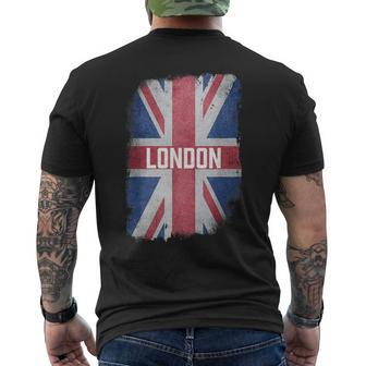 London United Kingdom British Flag Vintage Uk Souvenir Men's T-shirt Back Print - Monsterry UK