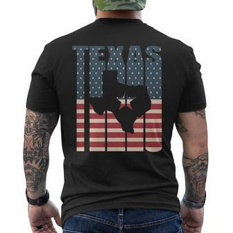 Lone Star Texas American Flag Men's T-shirt Back Print | Mazezy