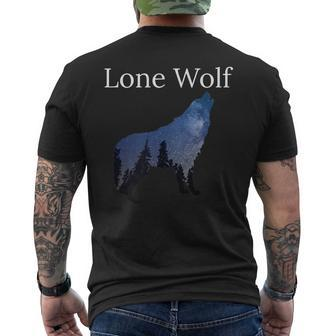 Lone Wolf For Shy Introverts & Wolf Lovers Guys Men's T-shirt Back Print - Monsterry DE