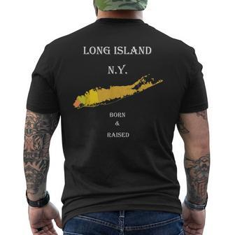 Long Island Ny Born & Raised Men's T-shirt Back Print - Monsterry AU