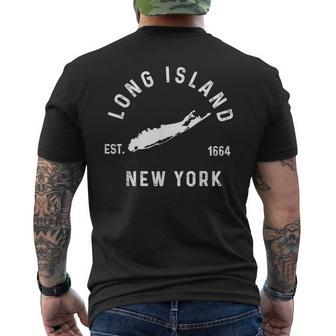 Long Island Ny Souvenir Native Long Islander Love Map Men's T-shirt Back Print - Monsterry AU