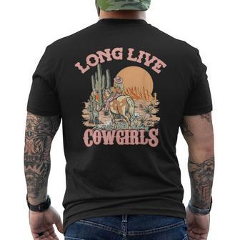 Long Live The Cowgirls Howdy Rodeo Western Country Southern Men's T-shirt Back Print - Seseable