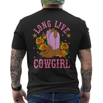 Long Live Western Country Southern Cowgirl Men's T-shirt Back Print | Mazezy DE