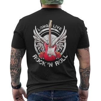 Long Live Rock And Roll Rock&Roll Vintage Electric Guitars Men's T-shirt Back Print - Seseable
