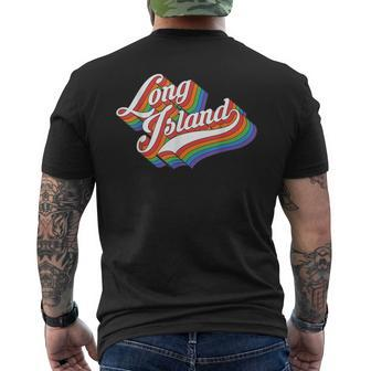 Long New York Island Retro Vintage 70S Style Love Men's T-shirt Back Print - Monsterry DE
