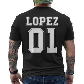 Lopez 01 Back Print Sports Jersey Style Family Name Fun Men's T-shirt Back Print - Seseable