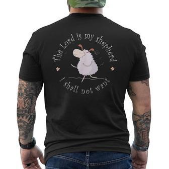 The Lord Is My Shepherd I Shall Not Want Men's T-shirt Back Print - Monsterry