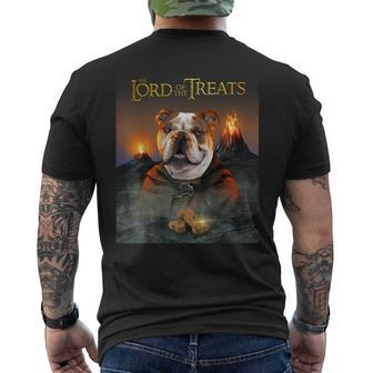 Lord Of The Treats & Cute Old English Bulldog Puppy Men's T-shirt Back Print - Monsterry