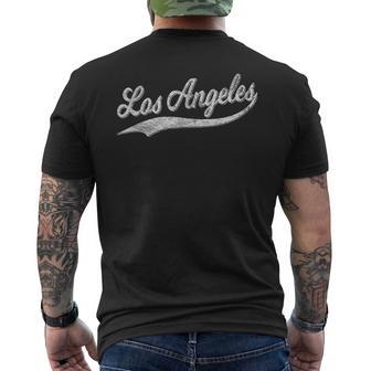 Los Angeles California Varsity Script Sports Jersey Style Men's T-shirt Back Print - Monsterry AU