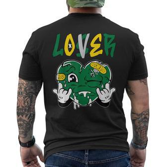Loser Lover Green Yellow Drip Heart Matching Outfit Men's T-shirt Back Print - Thegiftio UK