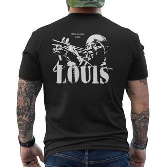 Louis Jazz Wisdom Trumpet Musician 1-Color Men's T-shirt Back Print - Monsterry CA