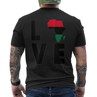 Love Africa Map Afrikan Diaspora Pan African Rbg Flag Men's T-shirt Back Print - Monsterry UK