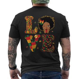 Love African Kente Toddler Girls Black History Month Proud Men's T-shirt Back Print - Seseable