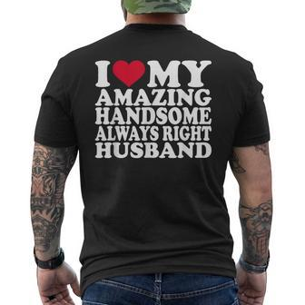 I Love My Amazing Husband Marriage Love Hot Husband Men's T-shirt Back Print - Monsterry