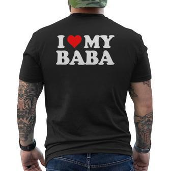 I Love My Baba Heart Fun Tee Father's Day Mens Back Print T-shirt | Mazezy