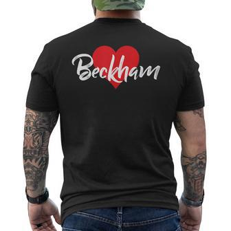 I Love Beckham First Name I Heart Named Men's T-shirt Back Print - Seseable