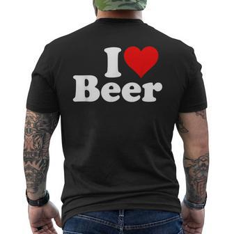 I Love Beer I Heart Beer Men's T-shirt Back Print | Mazezy