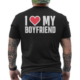 I Love My Bf Boyfriend Men's T-shirt Back Print - Seseable