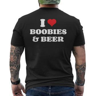 I Love Boobies And Beer Humorous Men's T-shirt Back Print - Monsterry
