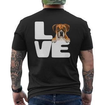 I Love My Boxer Dog Lover Mens Back Print T-shirt | Mazezy