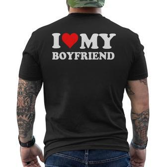 I Love My Boyfriend Bf I Heart My Boyfriend Bf Men's T-shirt Back Print - Seseable