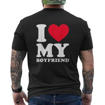 I Love My Boyfriend I Heart My Boyfriend V2 Mens Back Print T-shirt - Thegiftio UK