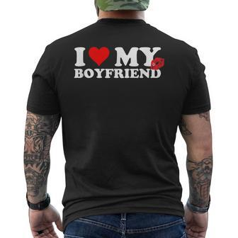 I Love My Boyfriend Sweatpants On Butt Love My Sweatpants Men's T-shirt Back Print - Seseable