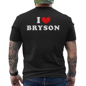 I Love Bryson I Heart Bryson Men's T-shirt Back Print - Monsterry