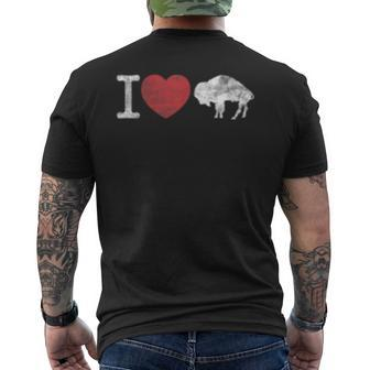 I Love Buffalo Vintage Buffalo With Bison Men's T-shirt Back Print - Monsterry UK
