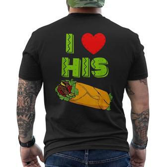 I Love His Burrito Cinco De Mayo Matching Mexican Couple Men's T-shirt Back Print - Thegiftio UK
