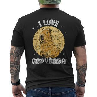 I Love Capybara Lover Capybaras Rodent Animal Men's T-shirt Back Print - Thegiftio UK
