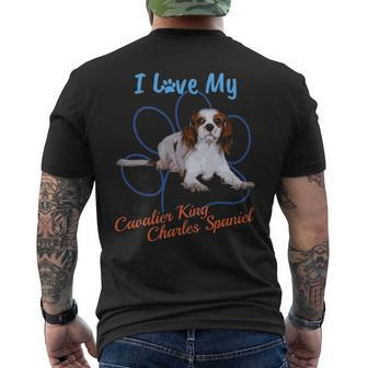 I Love My Cavalier King Charles Spaniel Dog Lover Paw T Men's T-shirt Back Print | Mazezy