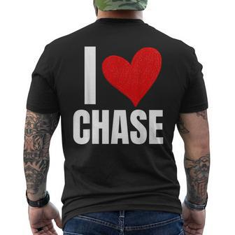 I Love Chase Personalized Personal Name Heart Friend Family Men's T-shirt Back Print - Seseable