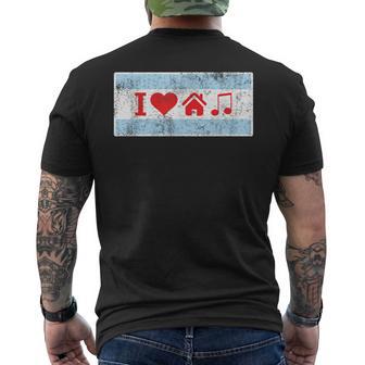 I Love Chicago House Music Flag Dj Men's T-shirt Back Print - Monsterry DE