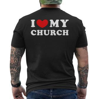 I Love My Church I Heart My Church Men's T-shirt Back Print - Seseable