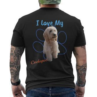 I Love My Cockapoo Best Dog Lover Paw Print Mens Back Print T-shirt - Seseable