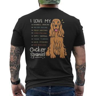 I Love My Cocker Spaniel Dog Mom Dad Men's T-shirt Back Print | Mazezy DE